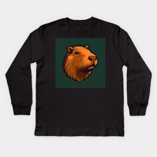 Majestic Capybara Kids Long Sleeve T-Shirt